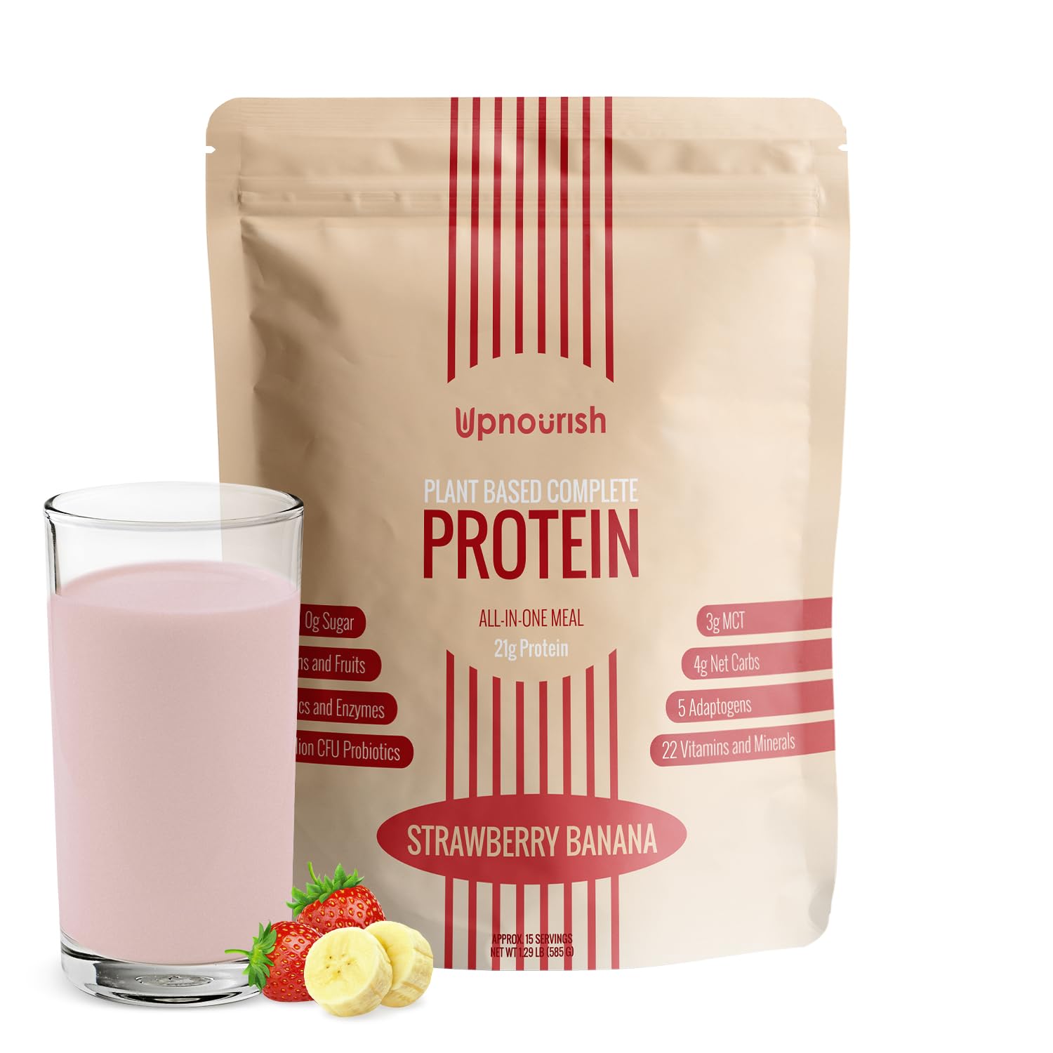 UpNourish Chocolate Vegan Protein Powder 54 Superfoods Powder,1.5 Billion CFU Probiotics 21g Plant Based Protein,No Sugar No Dairy No GMO Dairy Free,Meal Replacement Shake Keto-Friendly Low-Carb Diet,15 Servings