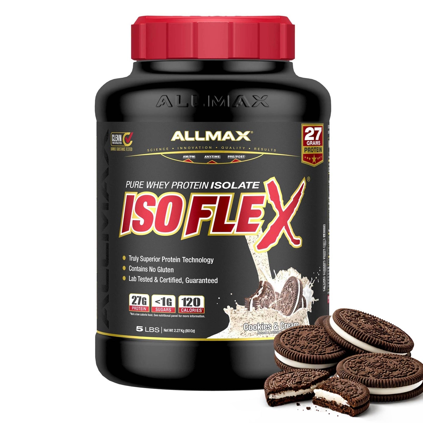 ALLMAX ISOFLEX Whey Protein Isolate, Vanilla, 2 lb