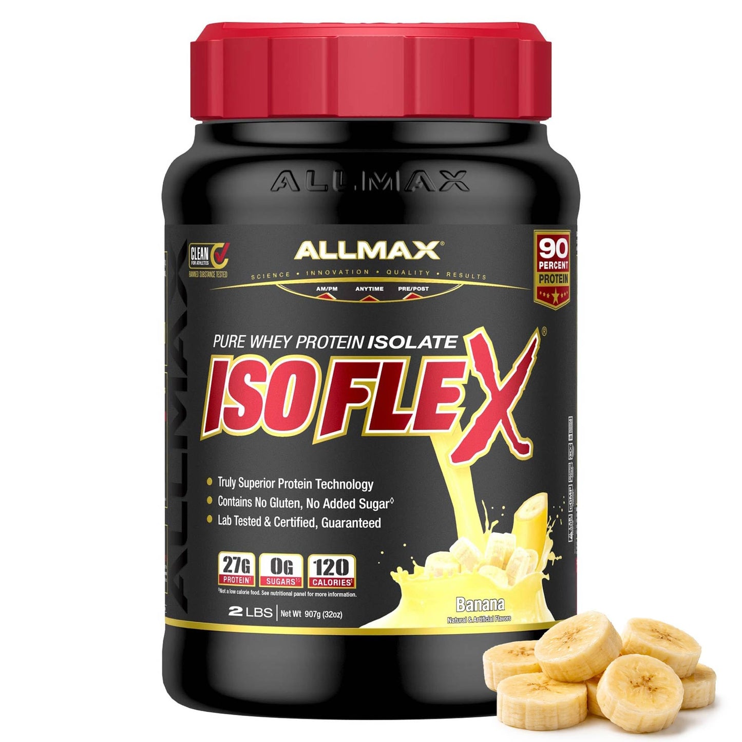 ALLMAX ISOFLEX Whey Protein Isolate, Vanilla, 2 lb