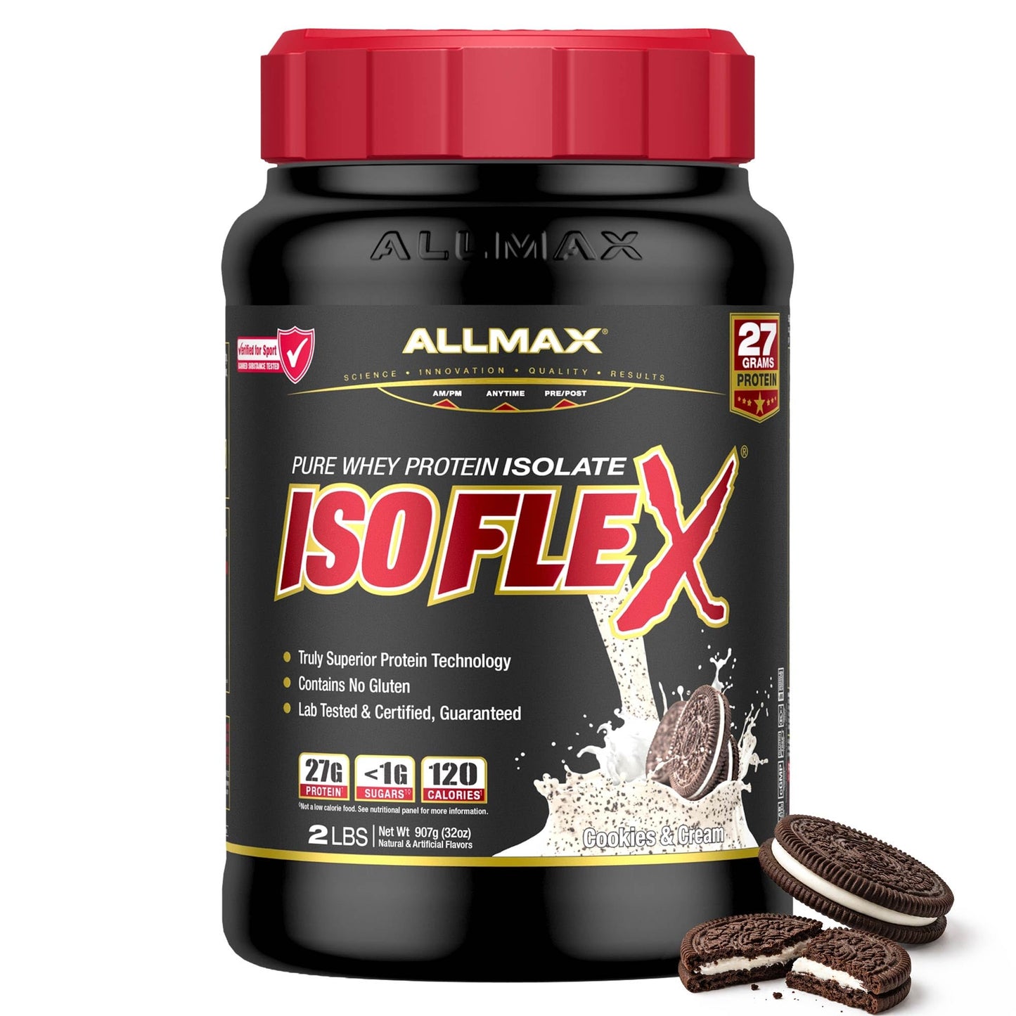 ALLMAX ISOFLEX Whey Protein Isolate, Vanilla, 2 lb