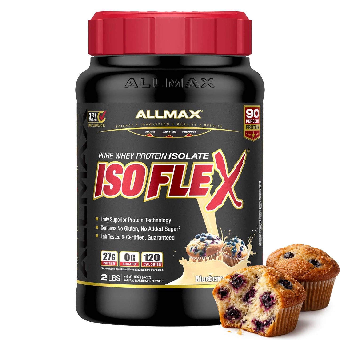 ALLMAX ISOFLEX Whey Protein Isolate, Vanilla, 2 lb