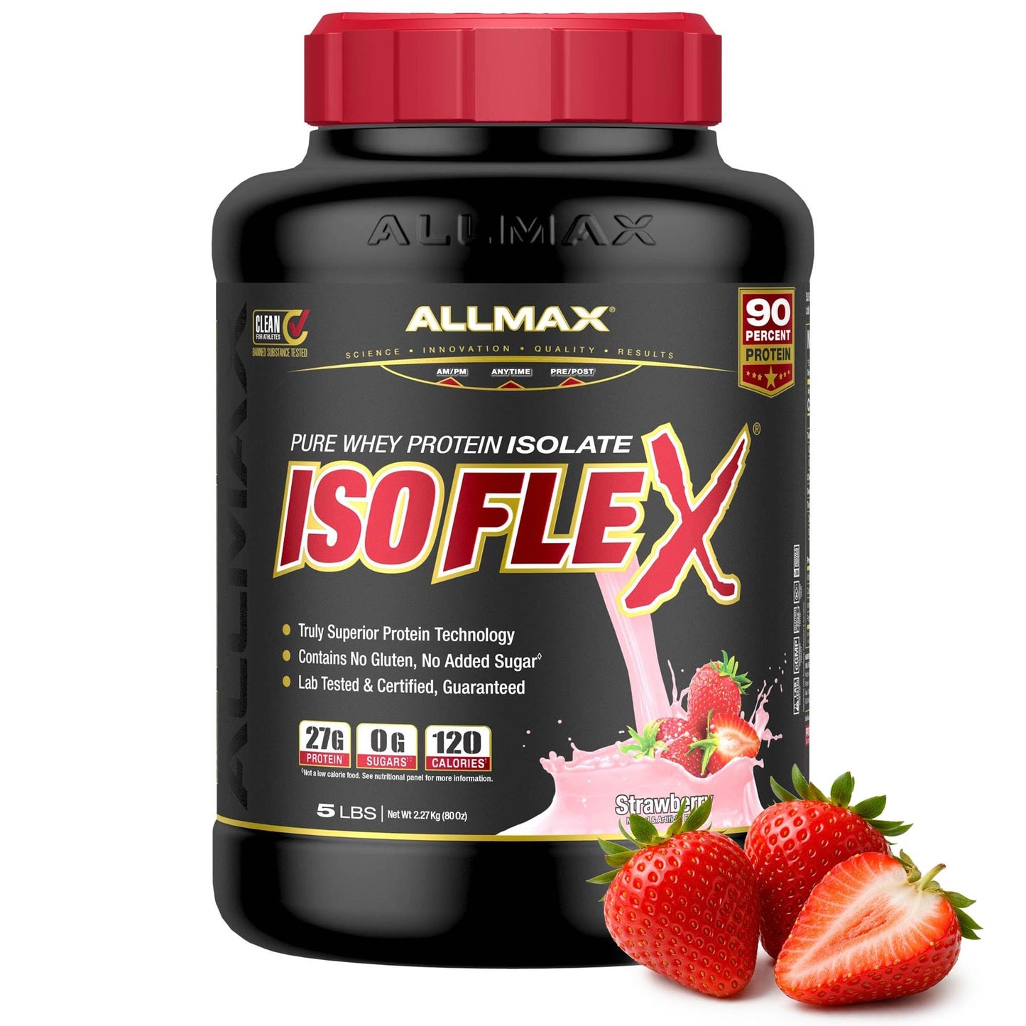 ALLMAX ISOFLEX Whey Protein Isolate, Vanilla, 2 lb