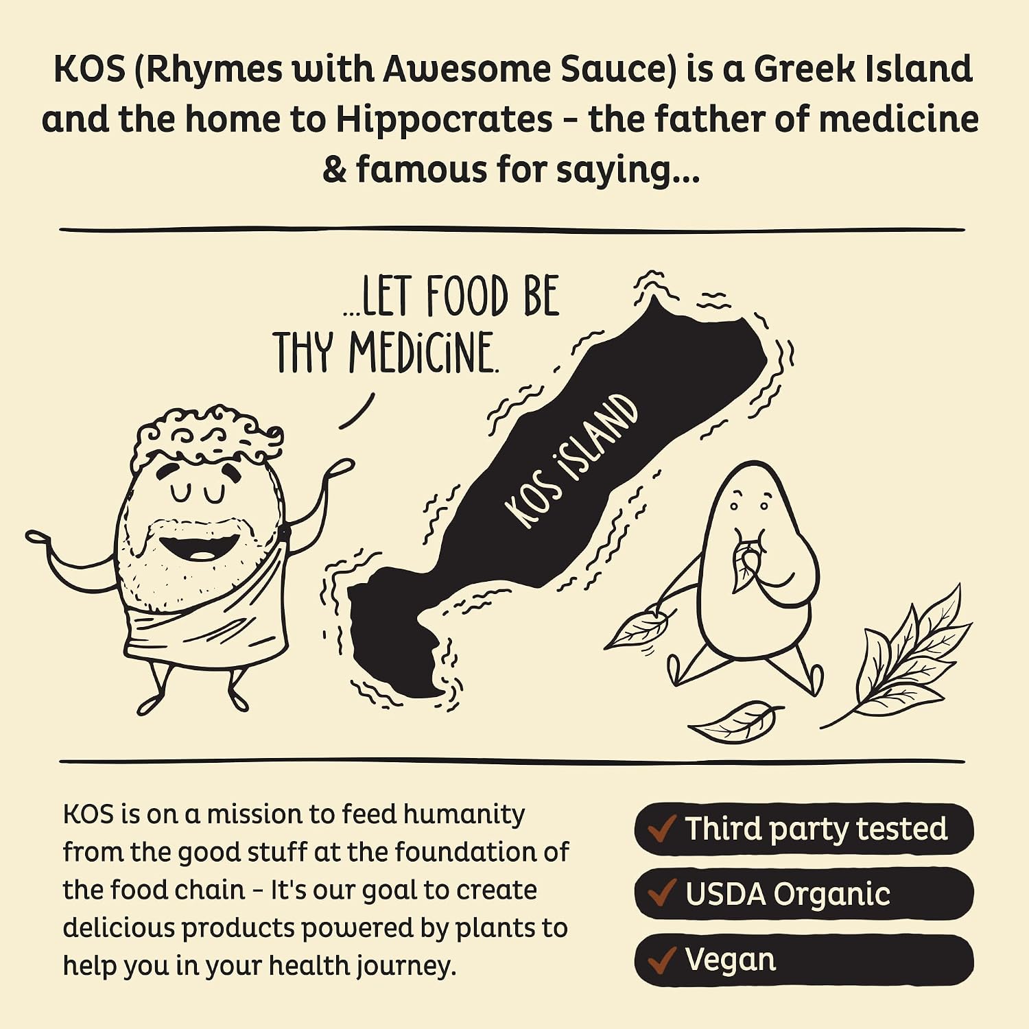KOS Vegan Protein Powder Erythritol Free, Vanilla USDA Organic - Pea Protein Blend, Plant Based Superfood Rich in Vitamins & Minerals - Keto, Dairy Free - Meal Replacement for Women & Men, 28 Servings